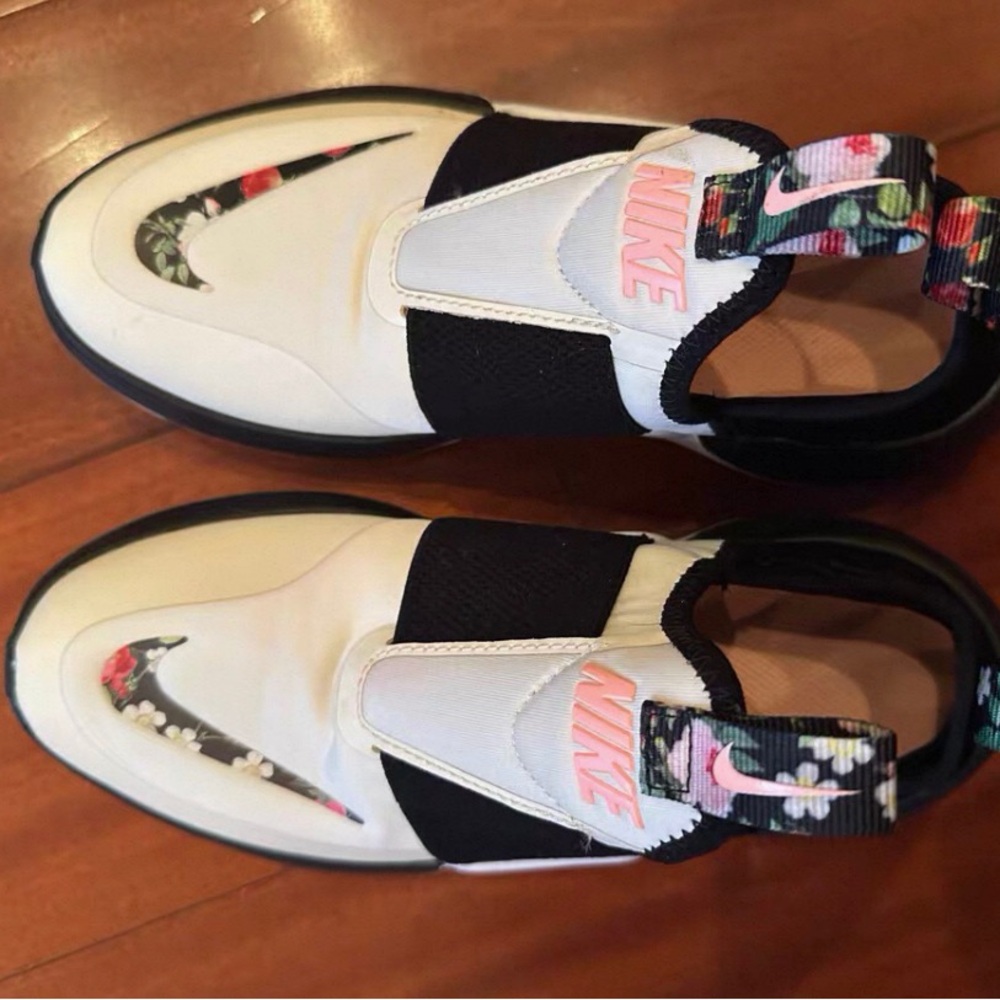 Nike Kids Sneakers - White, Black, Pink Floral